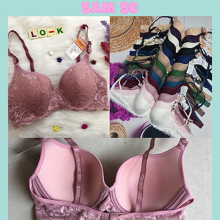 Áo ngực ren có gọng đệm lót mút ép mỏng 1cm nâng ngực tạo khe cúp B dành cho ngực bự không bị xệ Sam Clothing