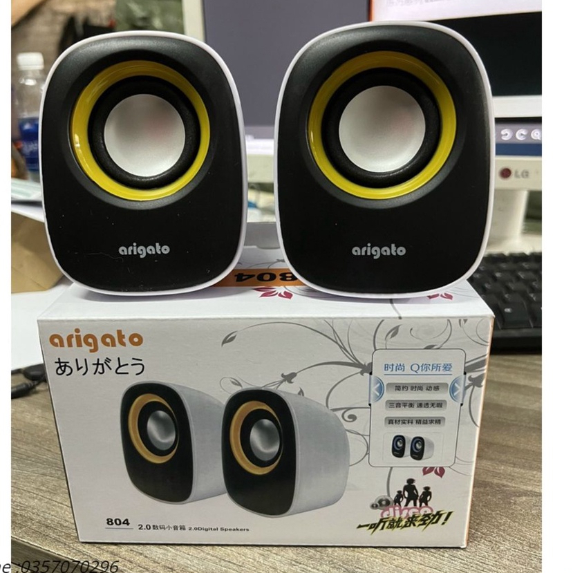 Loa Máy Tính Arigatoo 804 Chính Hãng- Âm Thanh Nổi , Cực Hay - Giao Màu Ngẫu Nhiên
