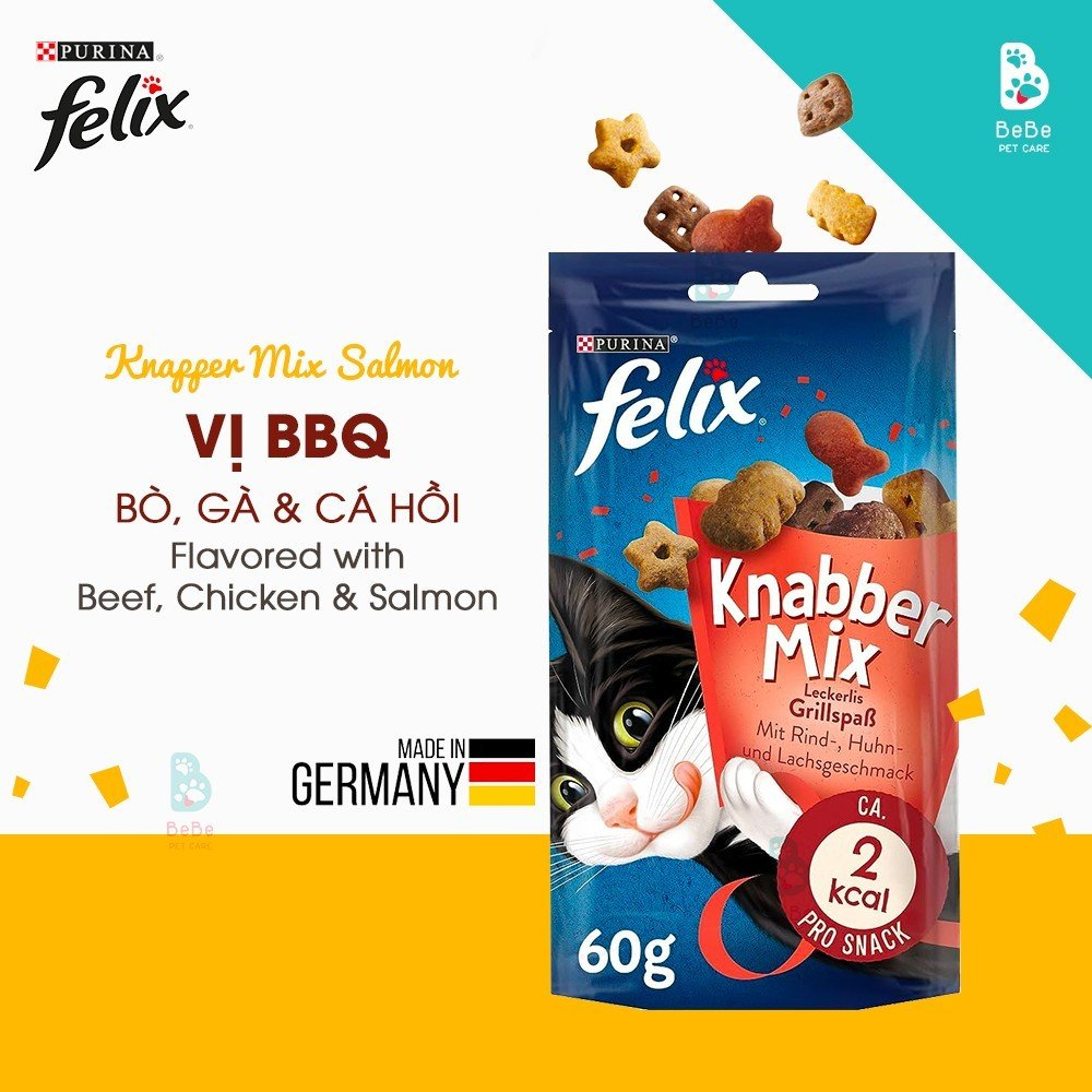 Bánh Thưởng PURINA Felix Knabber 45-60-180Gr Nhiều Vị Cho Mèo - Hàng Nhập Khẩu Đức