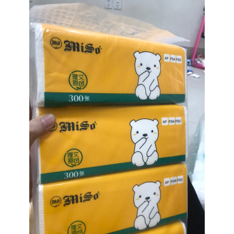 Giấy ăn Miso gấu 300 tờ