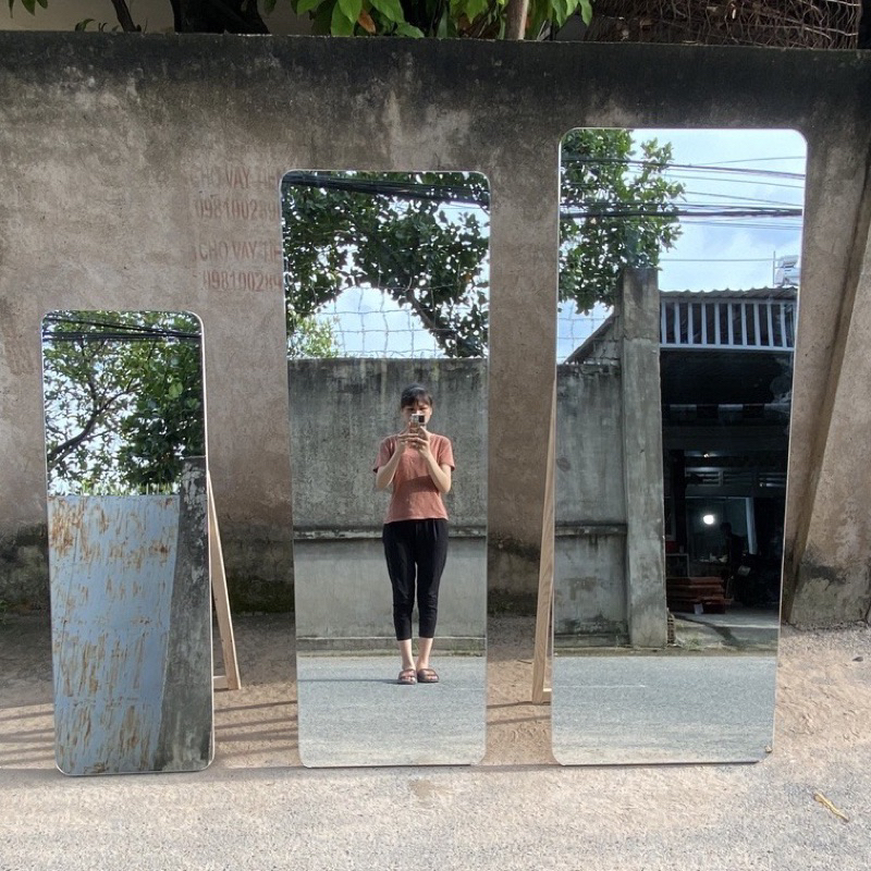 Gương Soi Toàn Thân Tràn Viền PIOLLEX Hình Chữ Nhật Bo Góc Nịnh Dáng