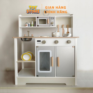 Bộ đồ chơi bếp gỗ cho bé TOYSTORE bếp nấu ăn 97cm bằng gỗ tự nhiên cao cấp an toàn