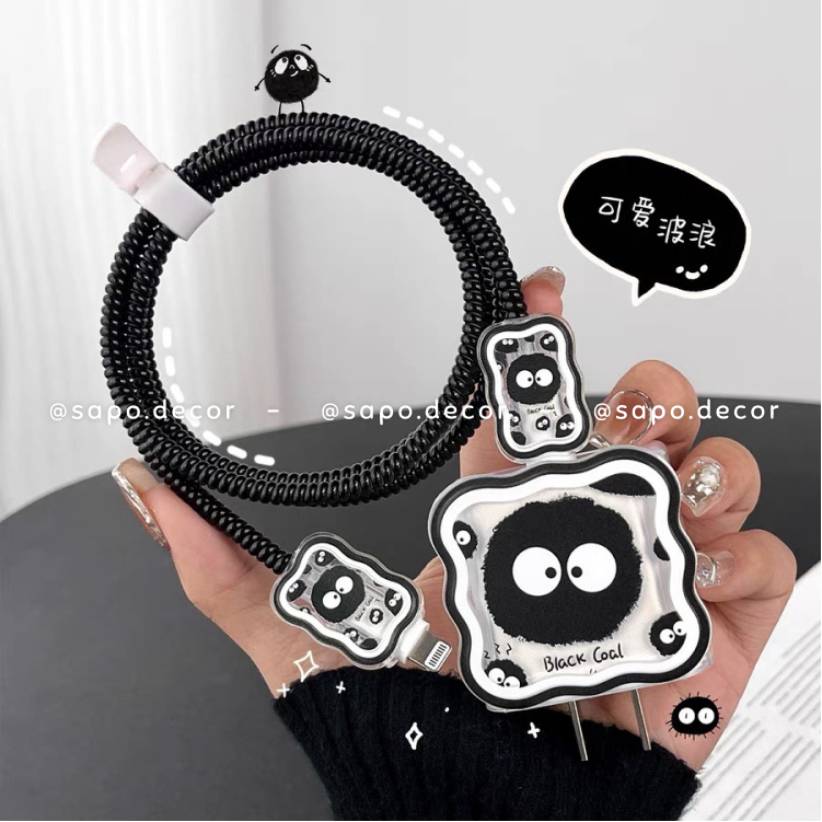 Bộ Phụ Kiện Bảo Vệ Đầu Sạc Cáp Sạc Củ Sạc Điện Thoại Hoạt Hình Đáng Yêu - Sapo Decor