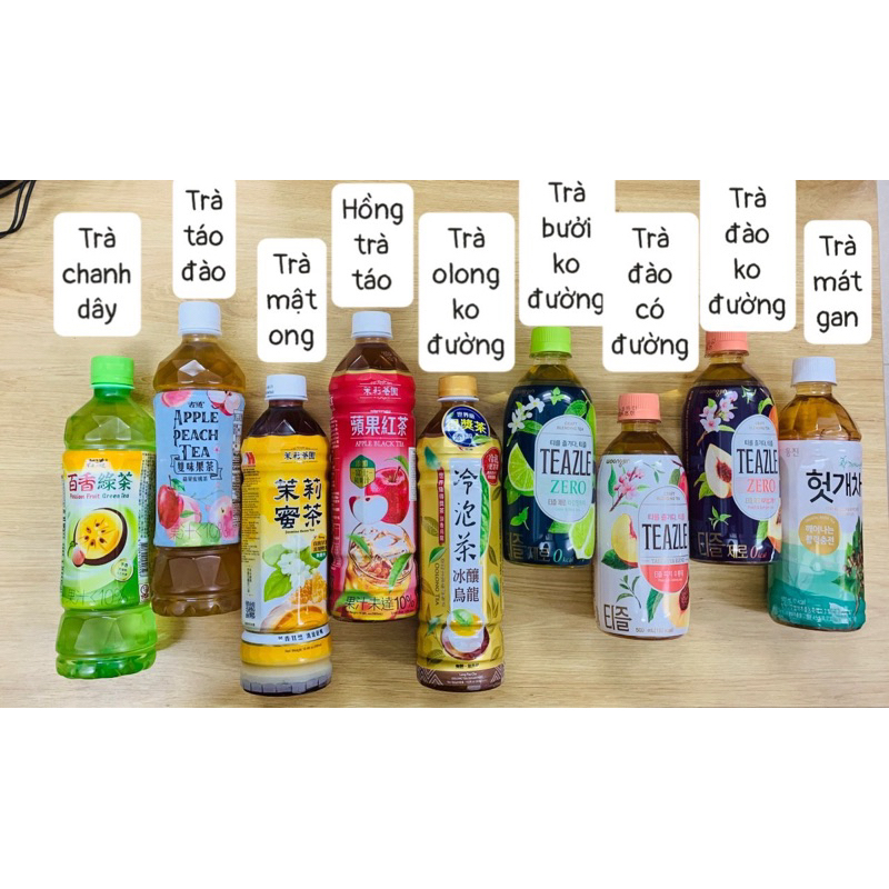 Trà Đài Loan nước uống đài loan mật ong hoa lài, xanh chanh dây, Ô long, Táo Đào 575ml-585ml ＊Mickey.Food＊