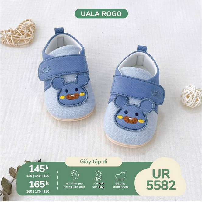 Giày tập đi Uala hình chú chuột mẫu mới cho bé trai, bé gái UR 5582