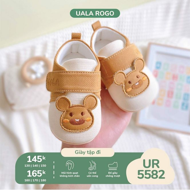 Giày tập đi Uala hình chú chuột mẫu mới cho bé trai, bé gái UR 5582