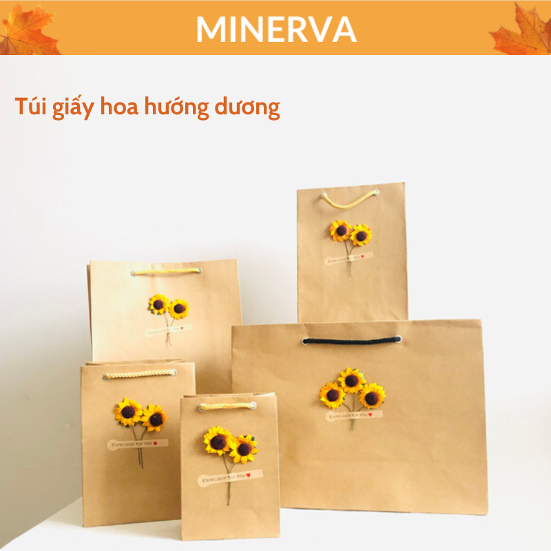 Túi giấy đựng quà tặng màu craft phong cách vintage dày , nhiều kích thước