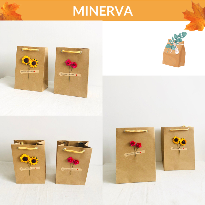 Túi giấy đựng quà tặng màu craft phong cách vintage dày , nhiều kích thước