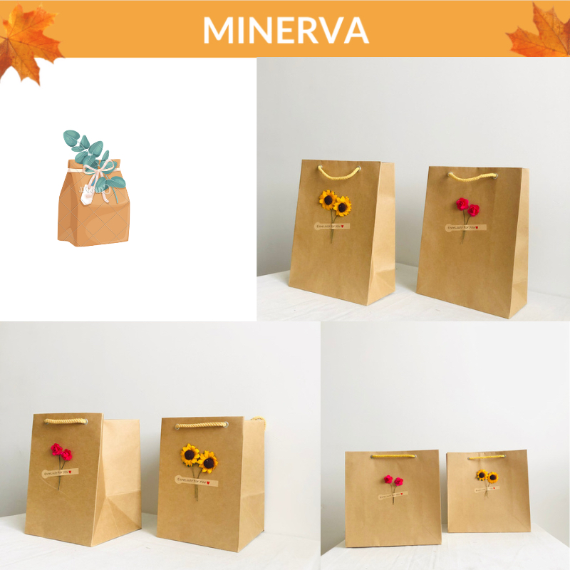 Túi giấy đựng quà tặng màu craft phong cách vintage dày , nhiều kích thước