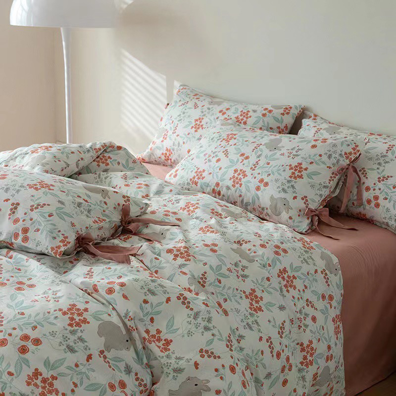 Bộ Chăn Ga Gối Cotton Living 100%cotton Hàng Nhập Khẩu Nguyên Bộ Hoa Nhí