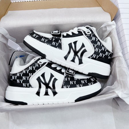 Giày Thể Thao MLB Chunky Liner New York Đen Trắng in chữ NY đen bản dán , giày LINER NY Đen trắng2023 SC