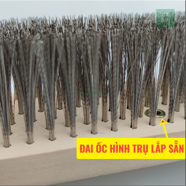 Cây Chà Sàn Sợi Thép Không Rỉ Kích Thước 20cm 30cm 50cm Tay Cầm Thanh Inox Dài 1,2 Mét
