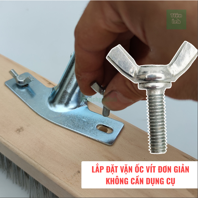 Cây Chà Sàn Sợi Thép Không Rỉ Kích Thước 20cm 30cm 50cm Tay Cầm Thanh Inox Dài 1,2 Mét