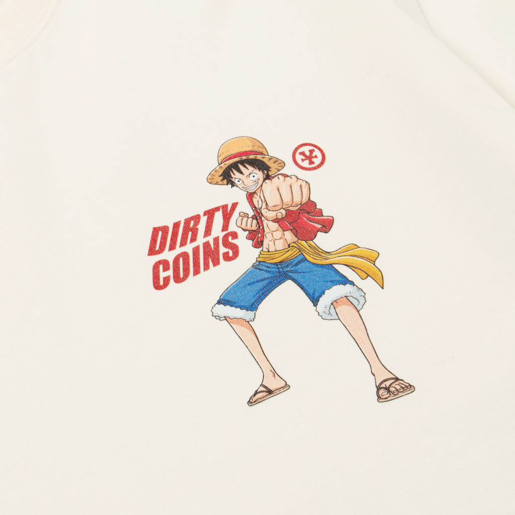 Áo Thun DirtyCoins x OnePiece Luffy T-shirt - Cream