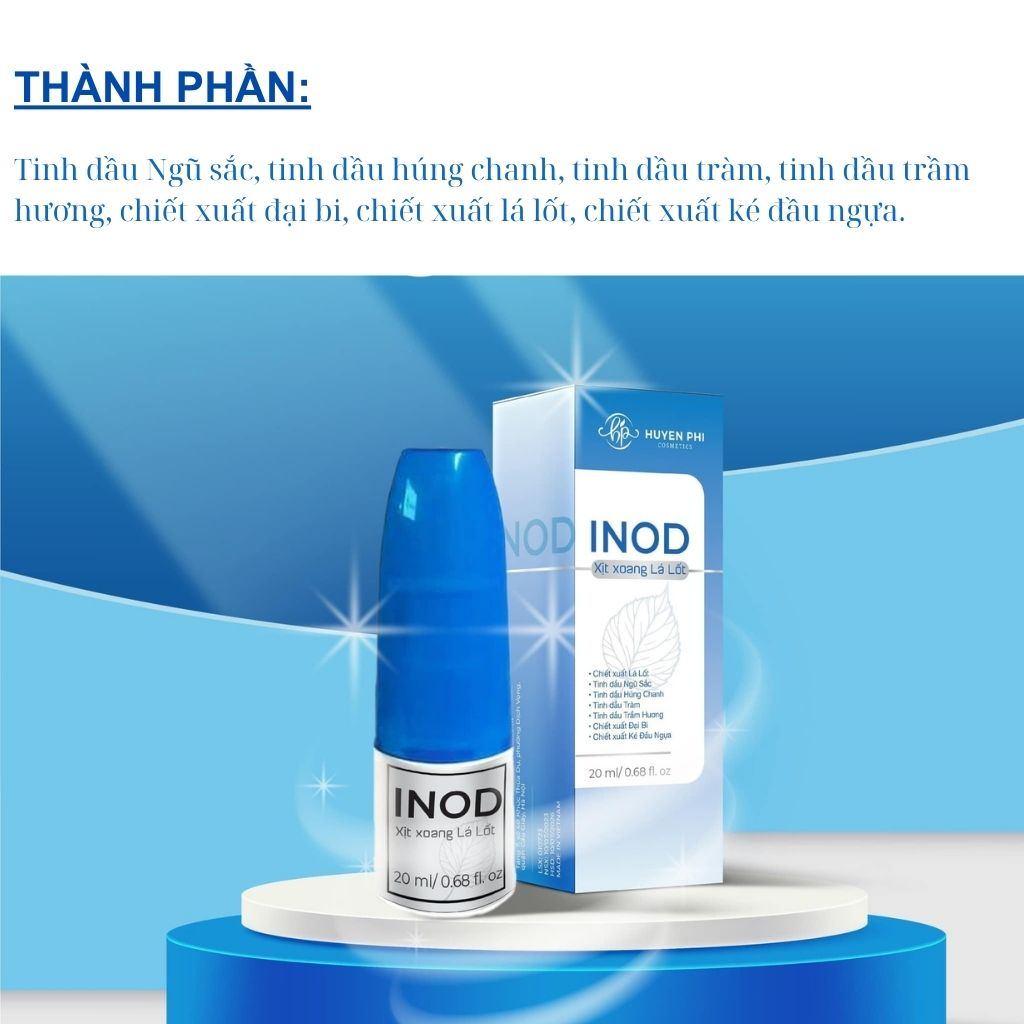 Combo Xịt xoang lá lốt Inod Huyền Phi 20ml hết v.iêm xoang khoang mũi thông thoáng sạch mũi tức thì