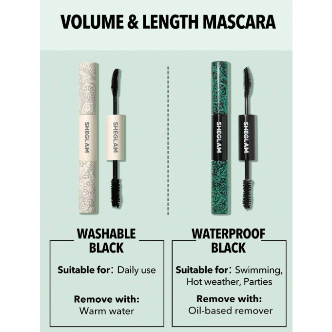 Mascara chống nước làm dài mi Sheglam, mascara làm dài mi và tơi mi