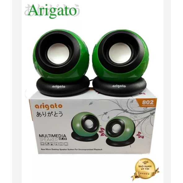 Loa Vi Tính mini Arigato 802 , Thiết Kế Độc Đáo, âm thanh chất lượng- Hàng Chính Hãng, Full Box