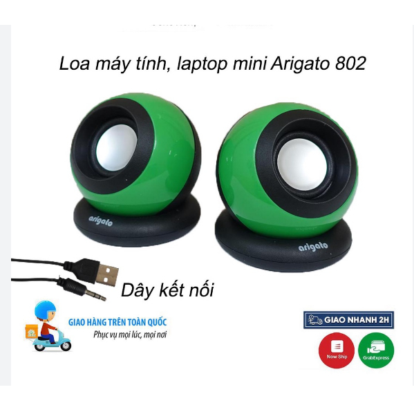 Loa Vi Tính mini Arigato 802 , Thiết Kế Độc Đáo, âm thanh chất lượng- Hàng Chính Hãng, Full Box