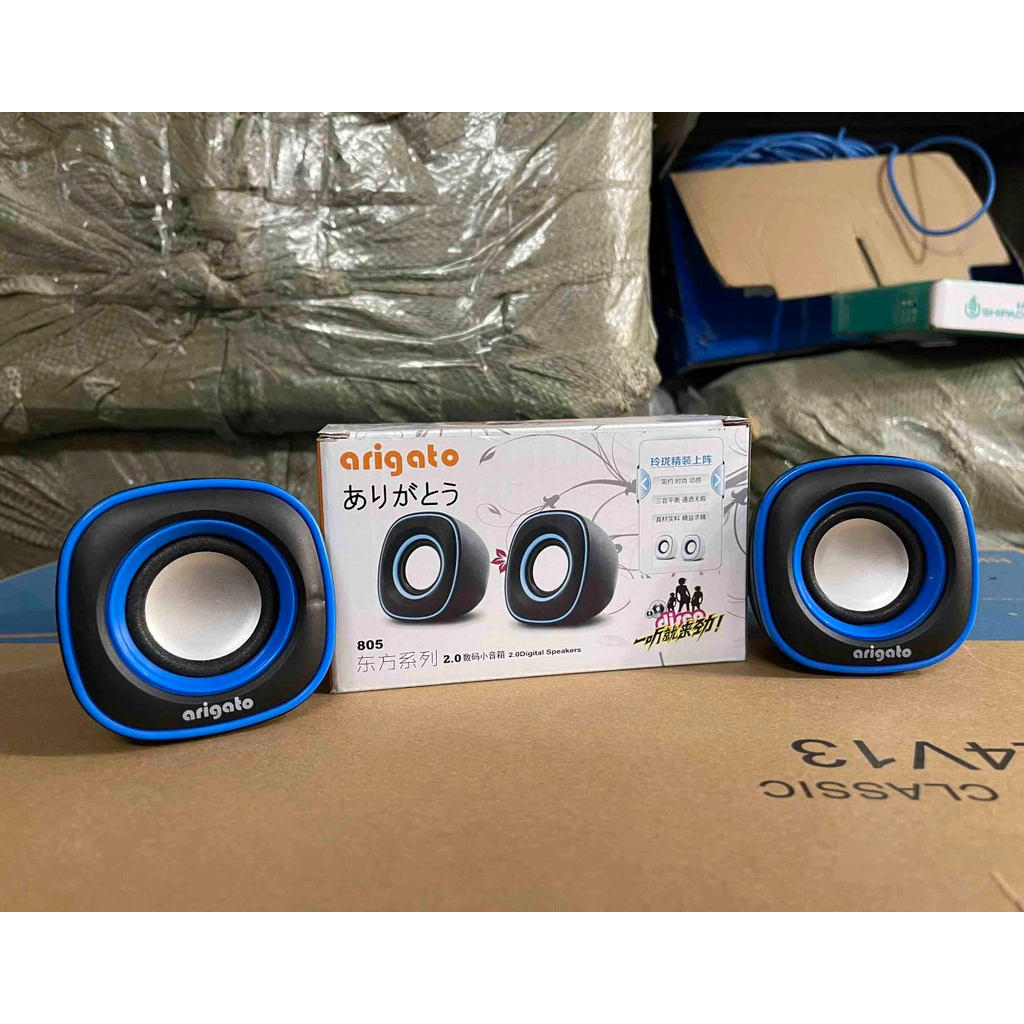 Loa Máy Tính, Loa Mini 2.0 Arigatoo 805 Hàng Chính Hãng, Thiết Kế Mới - Bảo Hành 6 Tháng