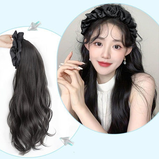 Tóc cài nửa đầu đính hạt nơ nhún BN01 💖FREESHIP💖 xược cài nửa đầu, băng đô tóc giả cài nửa đầu, cài băng đô nửa đầu
