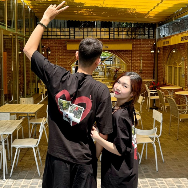 Aimee.inhn -Áo Phông In Theo Yêu Cầu Khung ảnh trái tim - In Tên Riêng Theo Yêu Cầu - Kèm hộp tặng quà