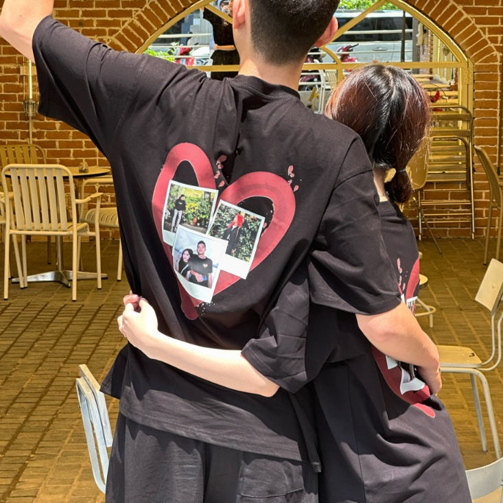 Aimee.inhn -Áo Phông In Theo Yêu Cầu Khung ảnh trái tim - In Tên Riêng Theo Yêu Cầu - Kèm hộp tặng quà