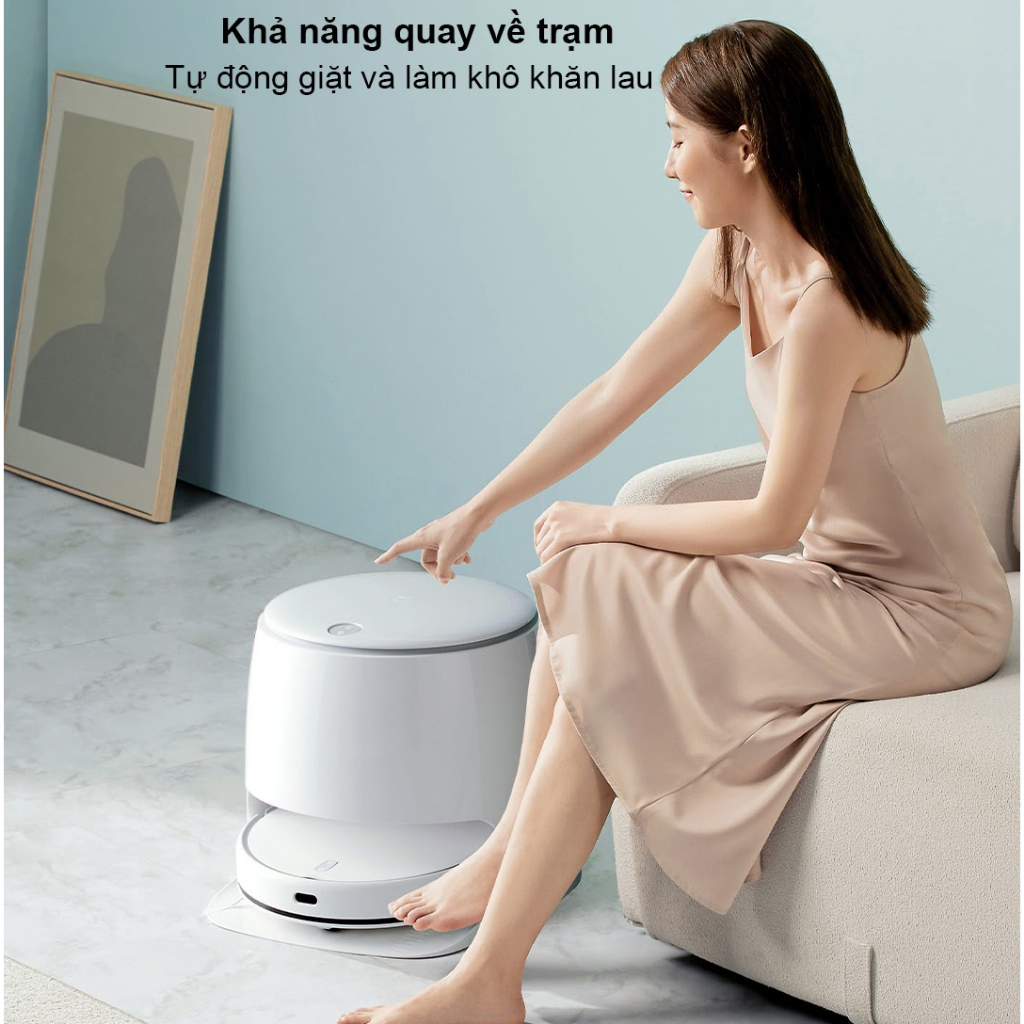 Robot hút bụi lau nhà thông minh Mijia MJSTP – Tự Động Giặt Khăn Lau