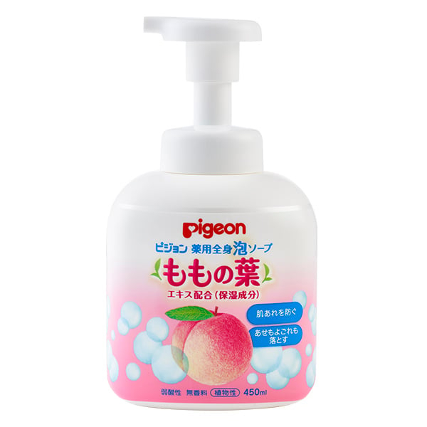 Sữa Tắm Gội Tạo Bọt Chiết Xuất Lá Đào Pigeon 450Ml  B7