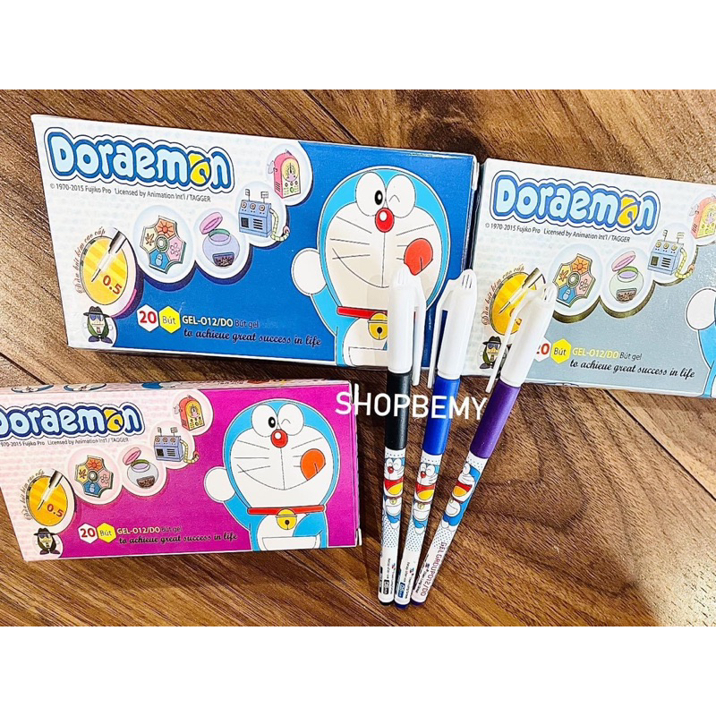 Hộp 20 Cây Bút Gel Doraemon đủ màu xanh, tím , đen