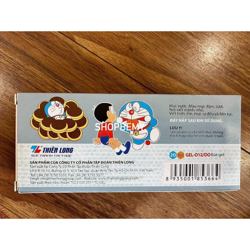 Hộp 20 Cây Bút Gel Doraemon đủ màu xanh, tím , đen