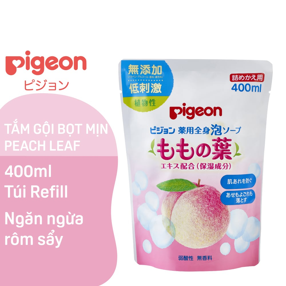 Sữa Tắm Gội Tạo Bọt Chiết Xuất Lá Đào Pigeon 450Ml  B7