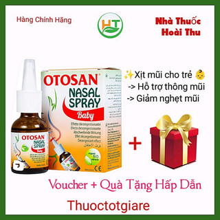 Xịt mũi OTOSAN Nasal Spray Baby - Thông mũi  , không khô mũi [ Nhập khẩu ITALY ]