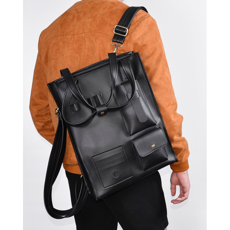 Túi da KHÔISTORE | Dividers_Túi tote balo đeo chéo đa năng_Túi thiết kế_Hàng thủ công_Túi laptop