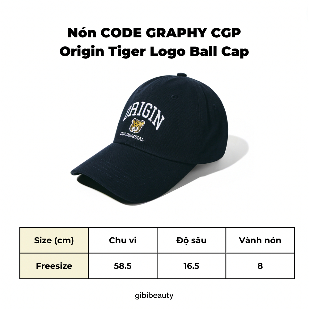 Nón CODE GRAPHY CGP Origin Tiger Logo Ball Cap