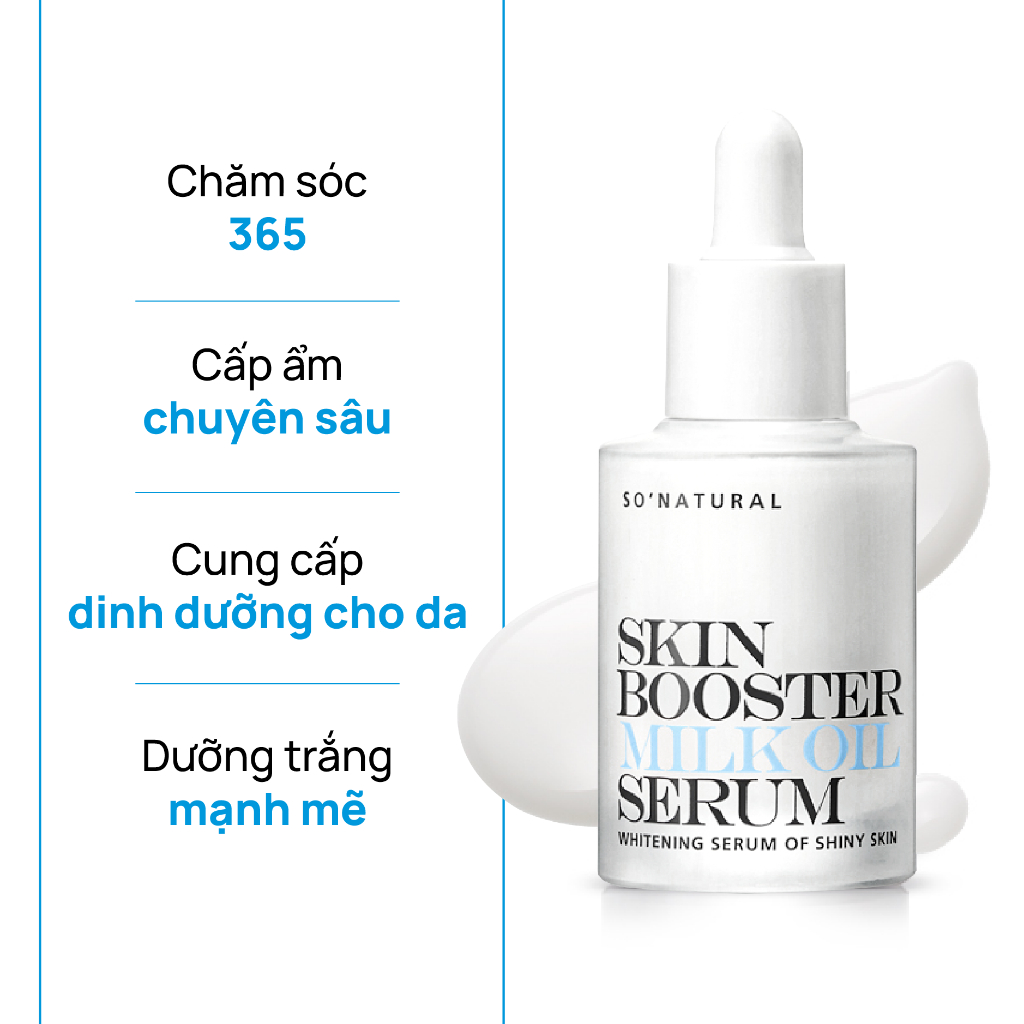 Serum dưỡng trắng So' Natural  Skin Booster Milk Oil 30ml