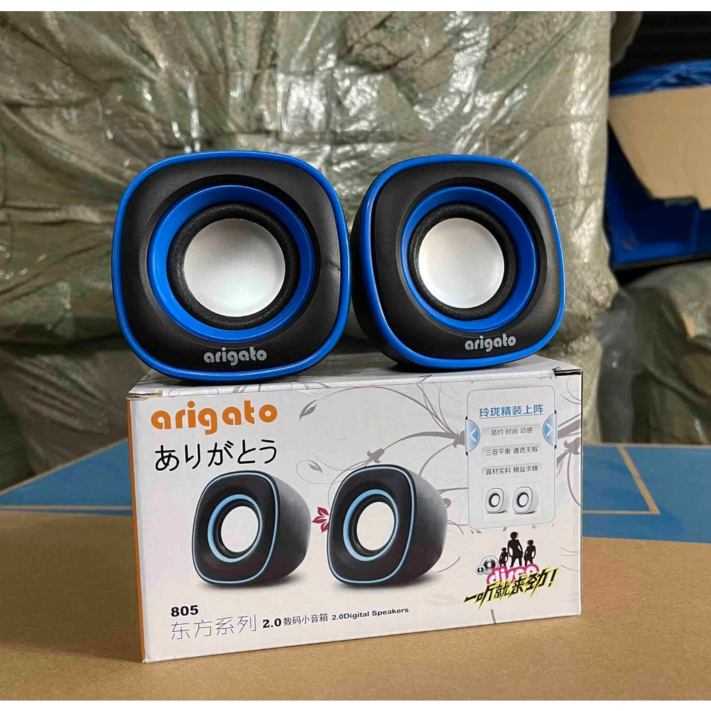Loa Máy Tính, Loa Mini 2.0 Arigatoo 805 Hàng Chính Hãng, Thiết Kế Mới - Bảo Hành 6 Tháng