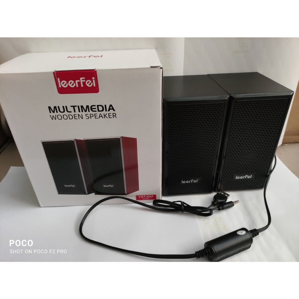 Loa Vi Tinh 2.0 LeerFei YST-1014 1017 Vân Gỗ, Loa Vi Tính Để Bàn Chuyên Dụng Cho PC/ Máy Tính/ Laptop/Điện Thoại
