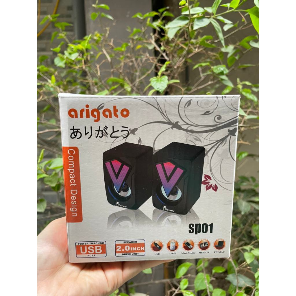 Loa Máy Tính Mini Led LF SP01 Arigatoo- Có Đèn LED RGB, Thiết Kế Độc Đáo, Hàng Chính Hãng