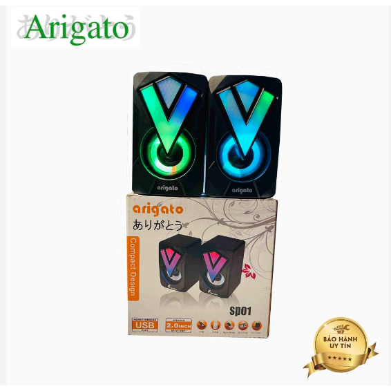 Loa Máy Tính Mini Led LF SP01 Arigatoo- Có Đèn LED RGB, Thiết Kế Độc Đáo, Hàng Chính Hãng