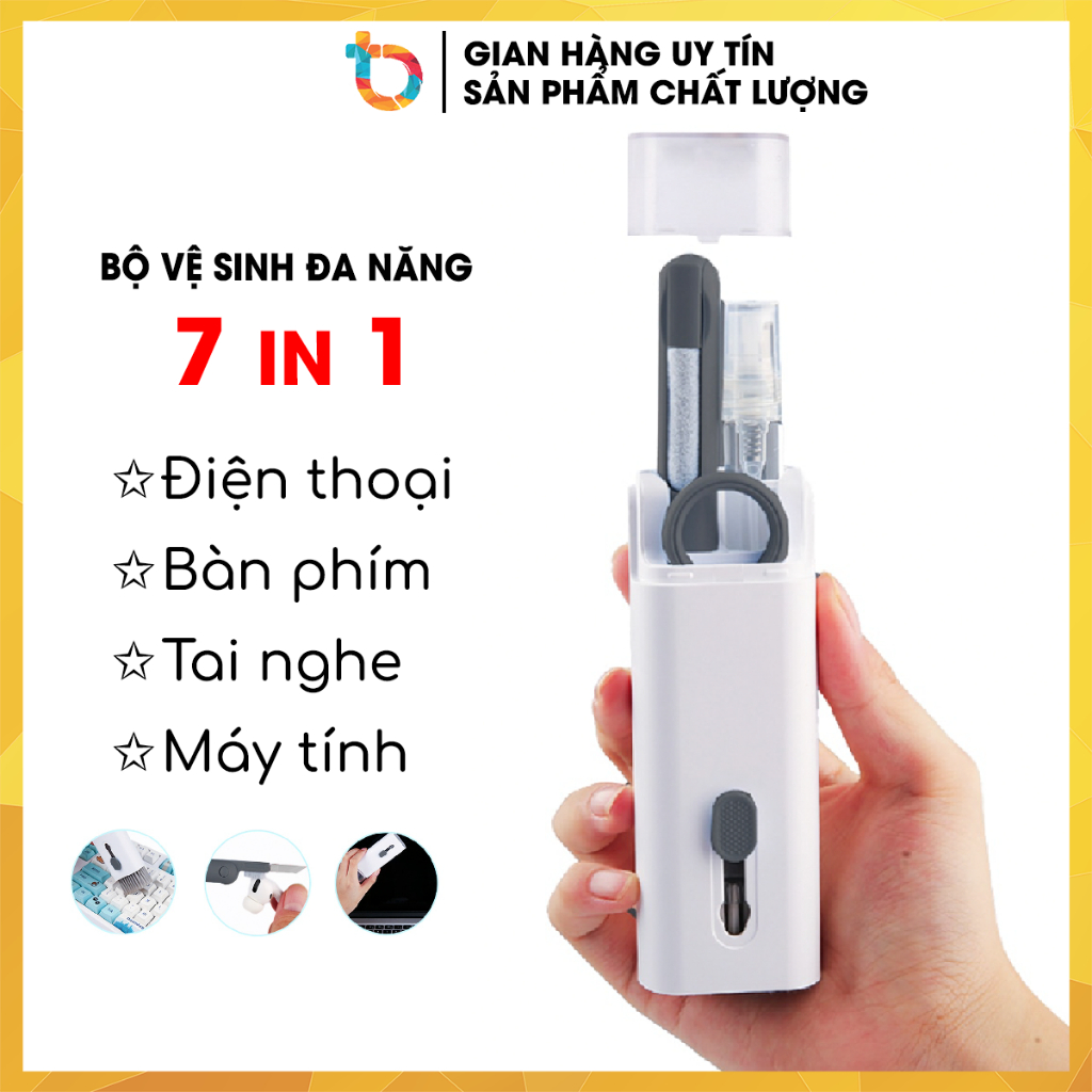 Bộ vệ sinh tai nghe airpod, vệ sinh bàn phím, laptop làm sạch điện thoại gọn nhẹ cầm tay 7 in 1 bản đặc biệt Thinkbox