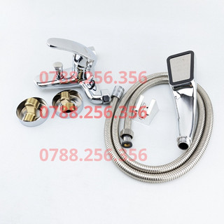 Sen tắm nóng lạnh. Bộ sen tắm nóng lạnh đồng Thau nhỏ. củ vòi sen tắm, tay sen nhựa si inox sáng bóng