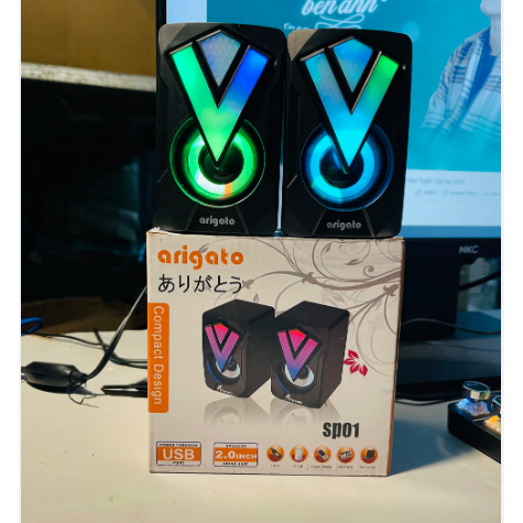 Loa Máy Tính Mini Led LF SP01 Arigatoo- Có Đèn LED RGB, Thiết Kế Độc Đáo, Hàng Chính Hãng