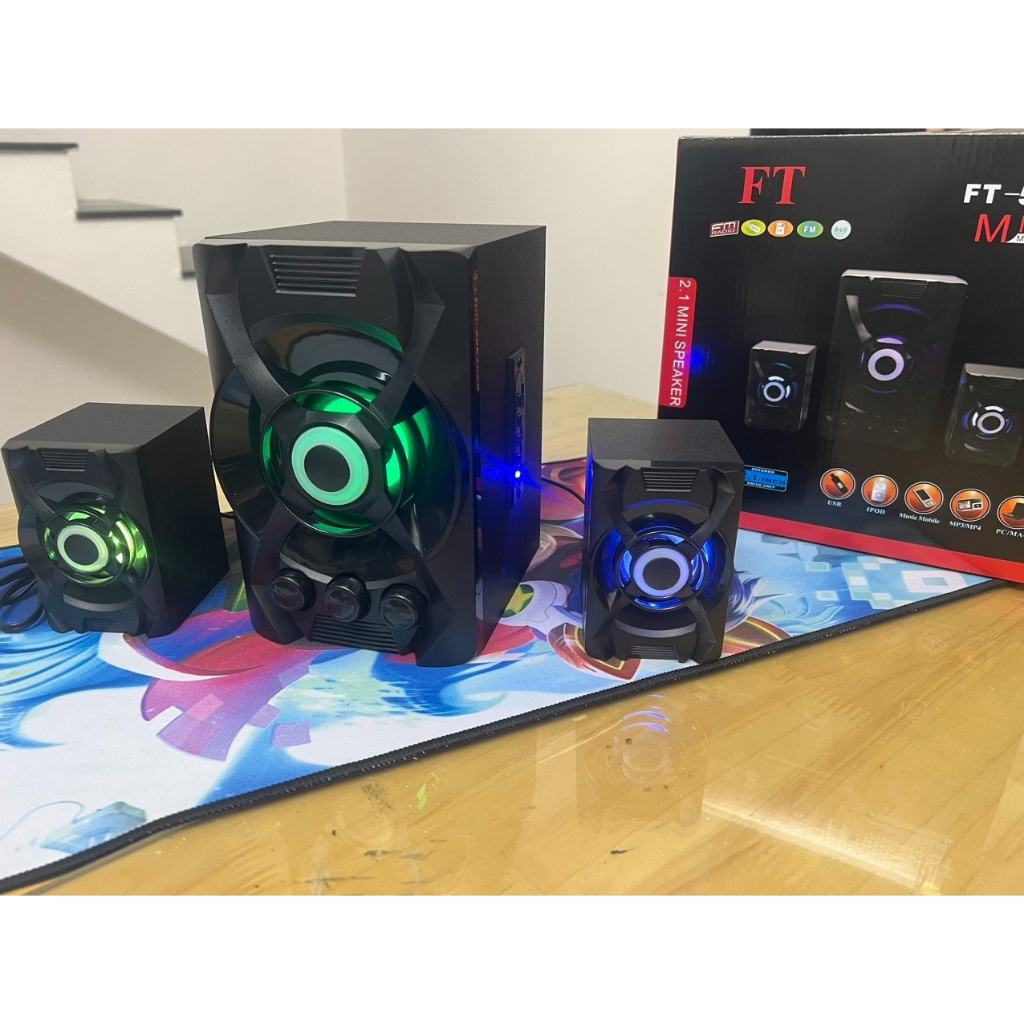 Loa vi tính 2.1 FT-580U- có Bluetooth, Remote Dùng Cho PC, Laptop, ĐT, Loa Công Suất Lớn Bass Mạnh