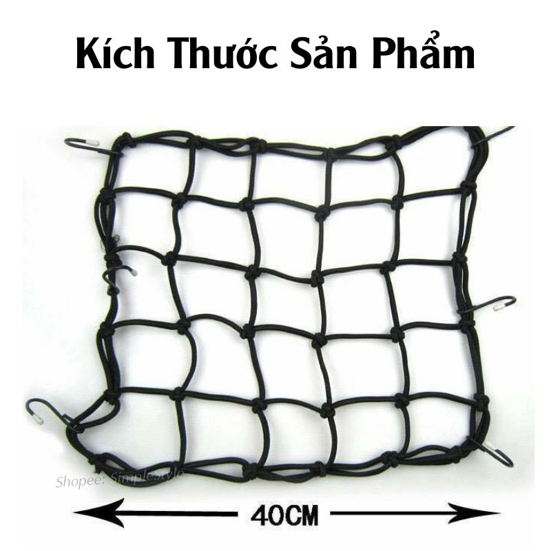 Lưới Thun Ràng Đồ Moto, Xe Máy Size Lớn Có 6 Móc L2 Không Phản Quang