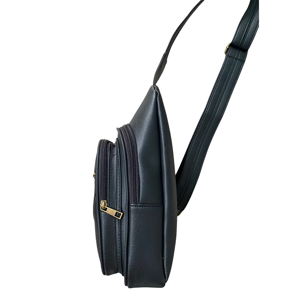 Túi Da Đeo Chéo Da Unisex Phong Cách Hàn Quốc 🎒 FREESHIP EXTRA 🎒 Màu Đen và Da Bò