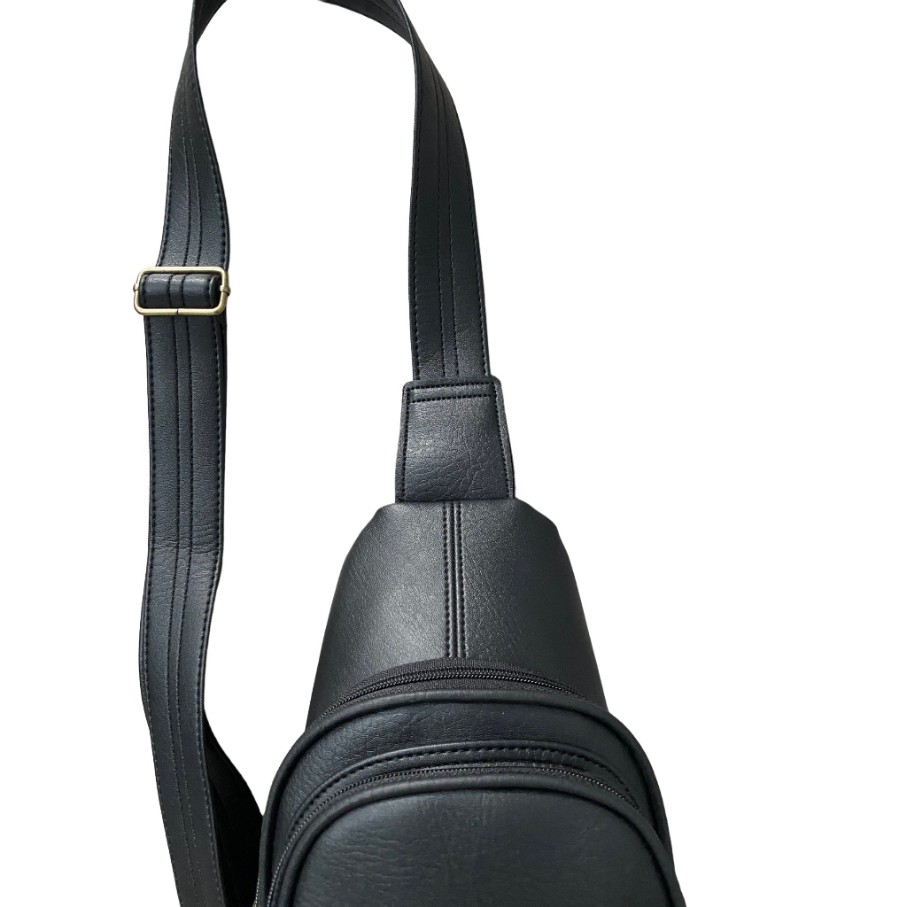 Túi Da Đeo Chéo Da Unisex Phong Cách Hàn Quốc 🎒 FREESHIP EXTRA 🎒 Màu Đen và Da Bò