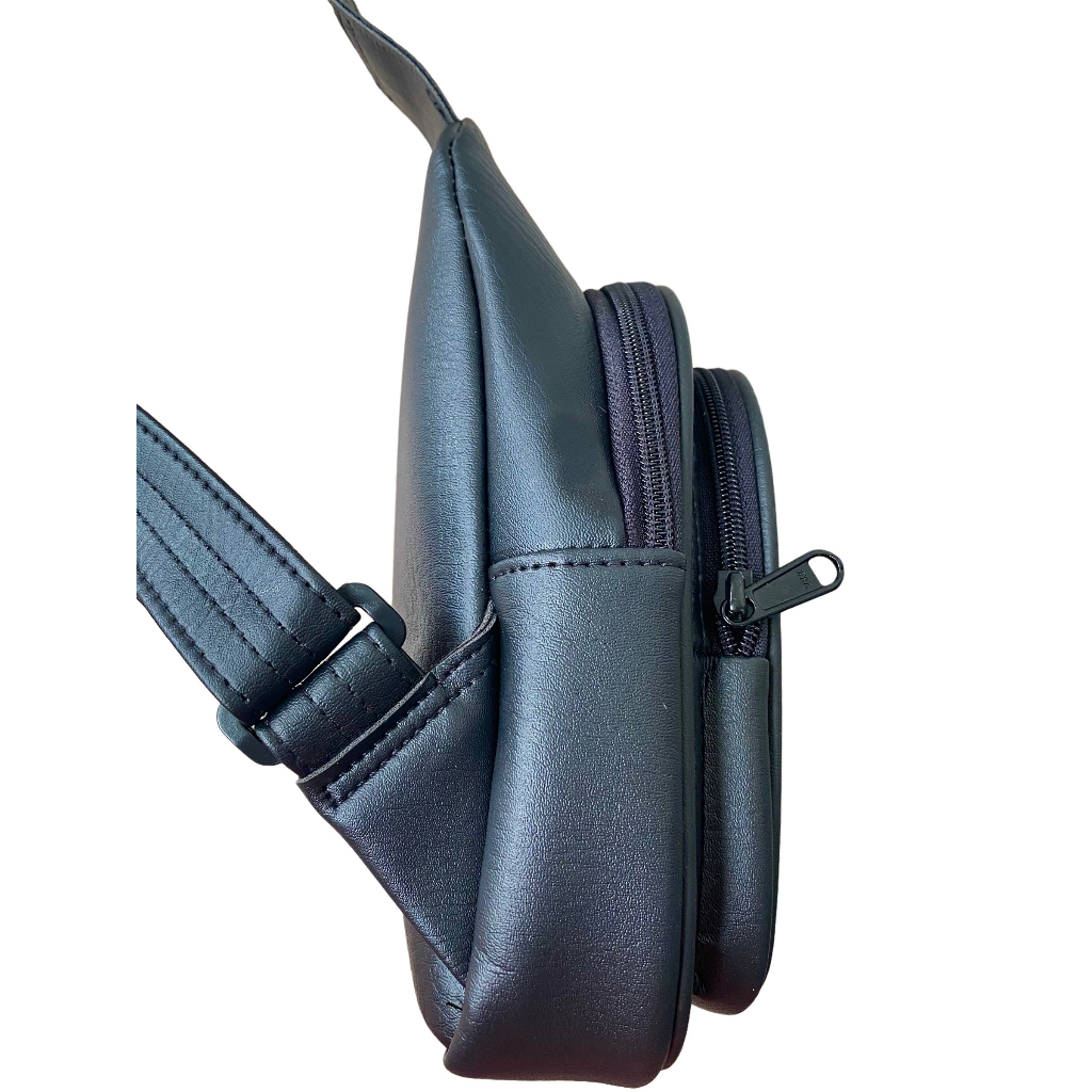 Túi Da Đeo Chéo Da Unisex Phong Cách Hàn Quốc 🎒 FREESHIP EXTRA 🎒 Màu Đen và Da Bò