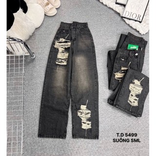 Quần ống suông rách 1 bên