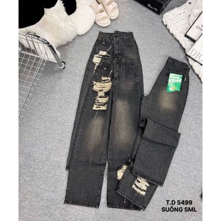 Quần ống suông rách 1 bên