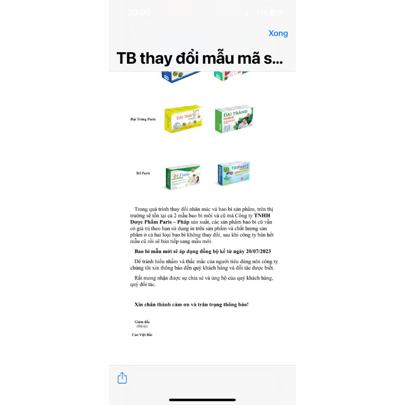 Viên uống Đại tràng Paris hỗ trợ giảm viêm đại tràng hội chứng ruột kích thích Hộp 30 viên